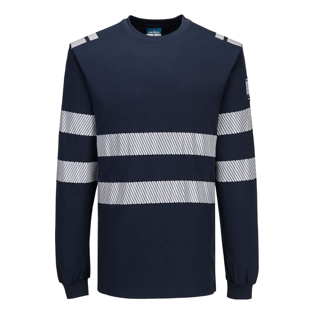 Portwest PW3 Modaflame Knit FR Long Sleeve T-Shirt Navy