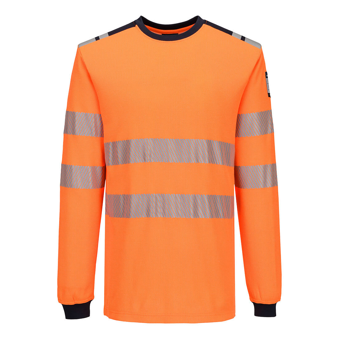 Portwest PW3 Modaflame Knit HVO FR Long Sleeve T-Shirt Orange/Navy