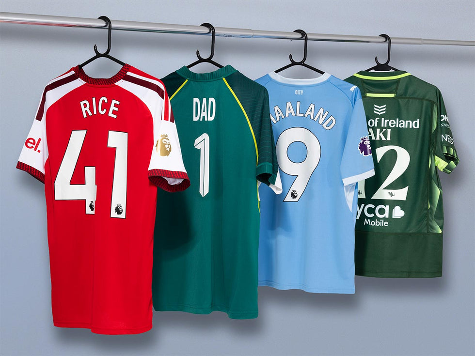 A collection of 2026/27 Team Jerseys that are available for Jersey Print Personalisation at Intersport Elverys