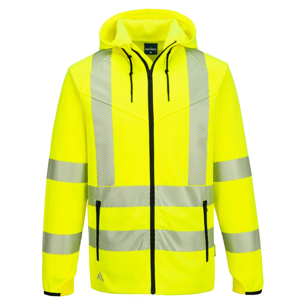 Portwest KX3 Sport Hi-Vis Zipped Hoodie Yellow