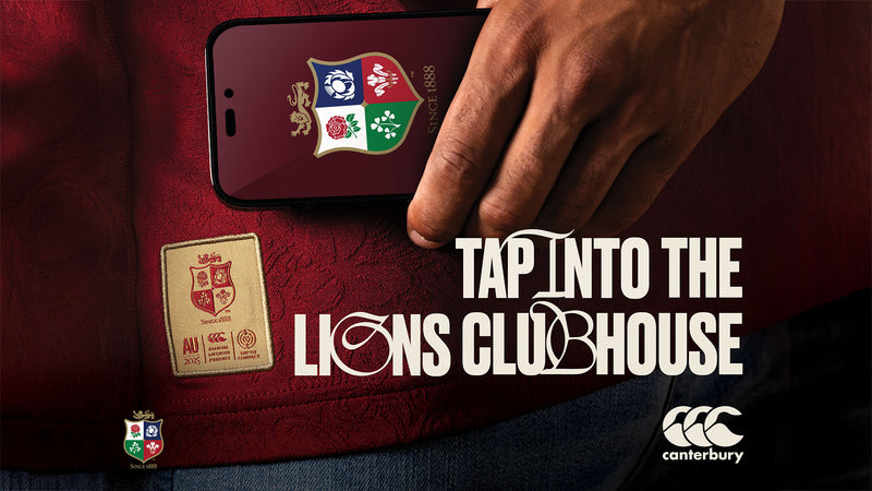 A hand holding a mobile device with The British & Irish Lions logo signifying the start of the The British & Irish Lions 2025 Tour