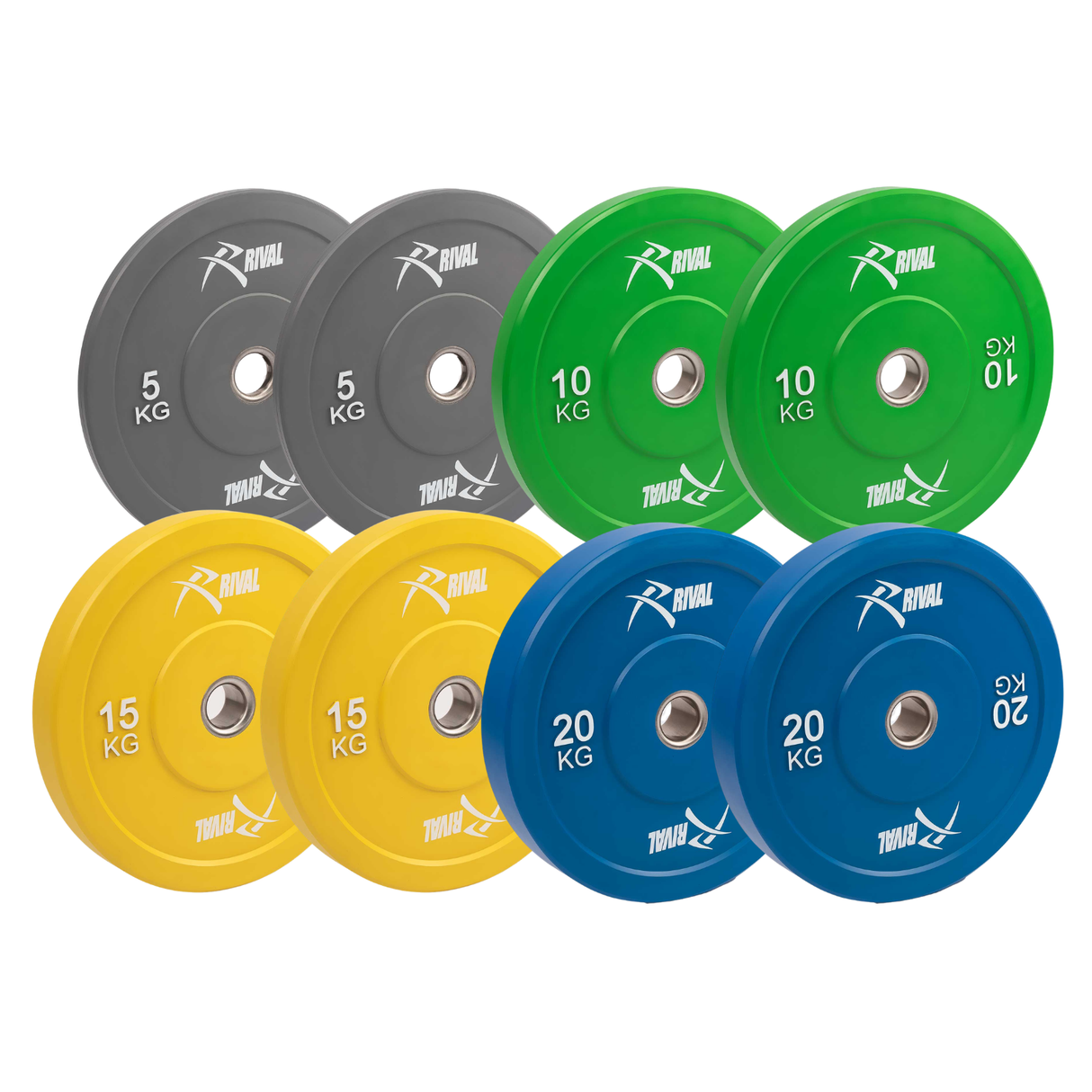 Rival 100kg Rubber Bumber Plate Set