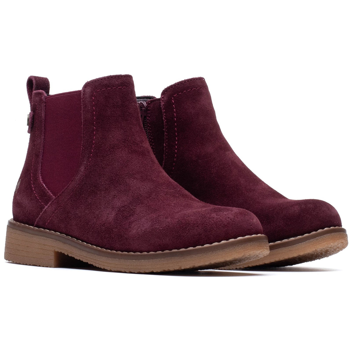 Hush Puppies Womens Maddy Ladies Ankle Boots Plum