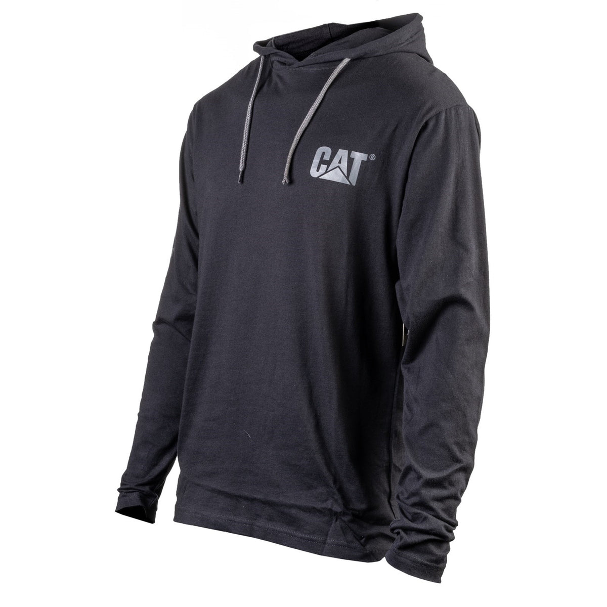 Caterpillar Mens Hooded Long Sleeve Tee Black