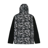 Caterpillar Mens Hooded Long Sleeve Tee Stone Camo