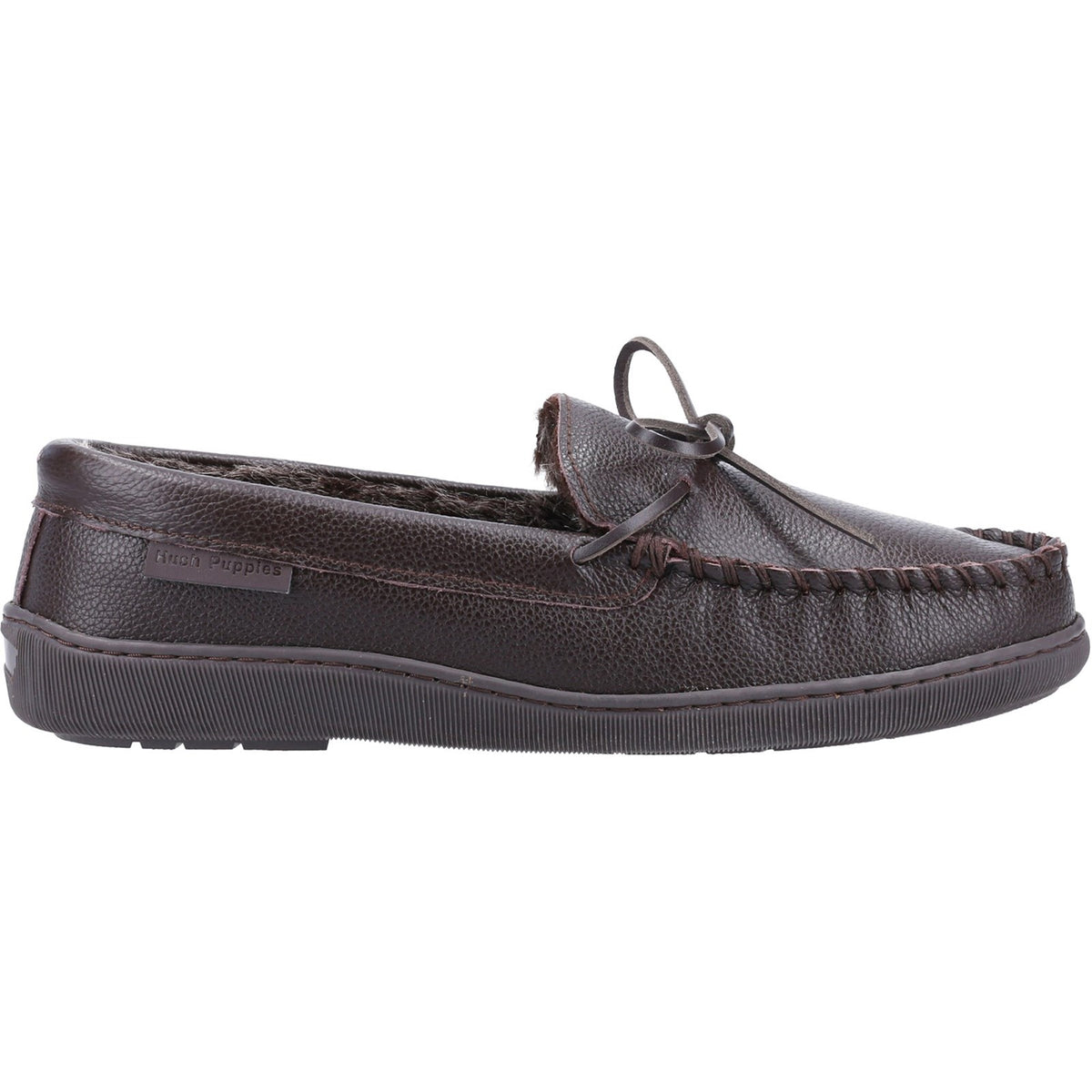 Hush Puppies Mens Ace Leather Slipper Brown