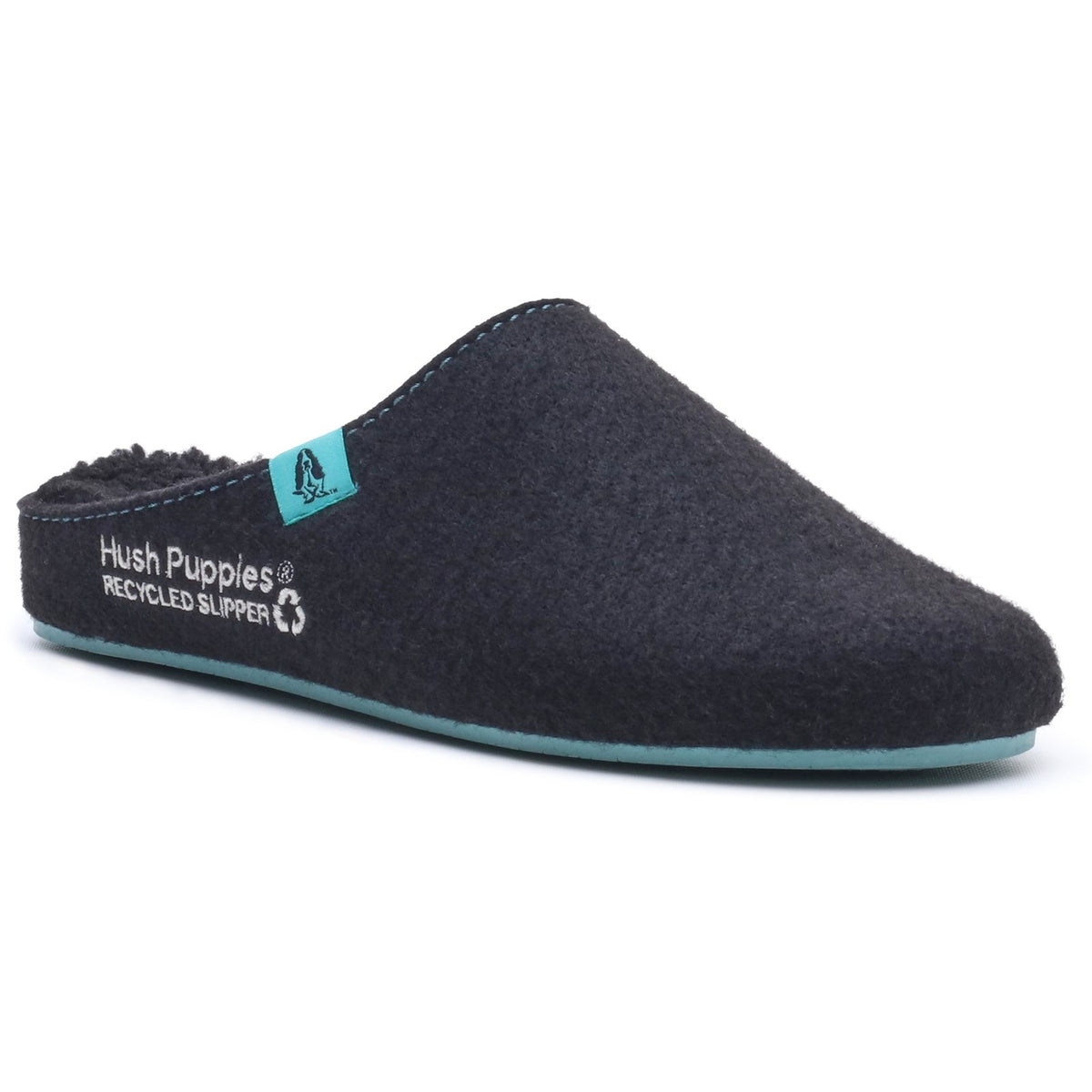 Hush Puppies Mens The Good Slipper Black Turquoise
