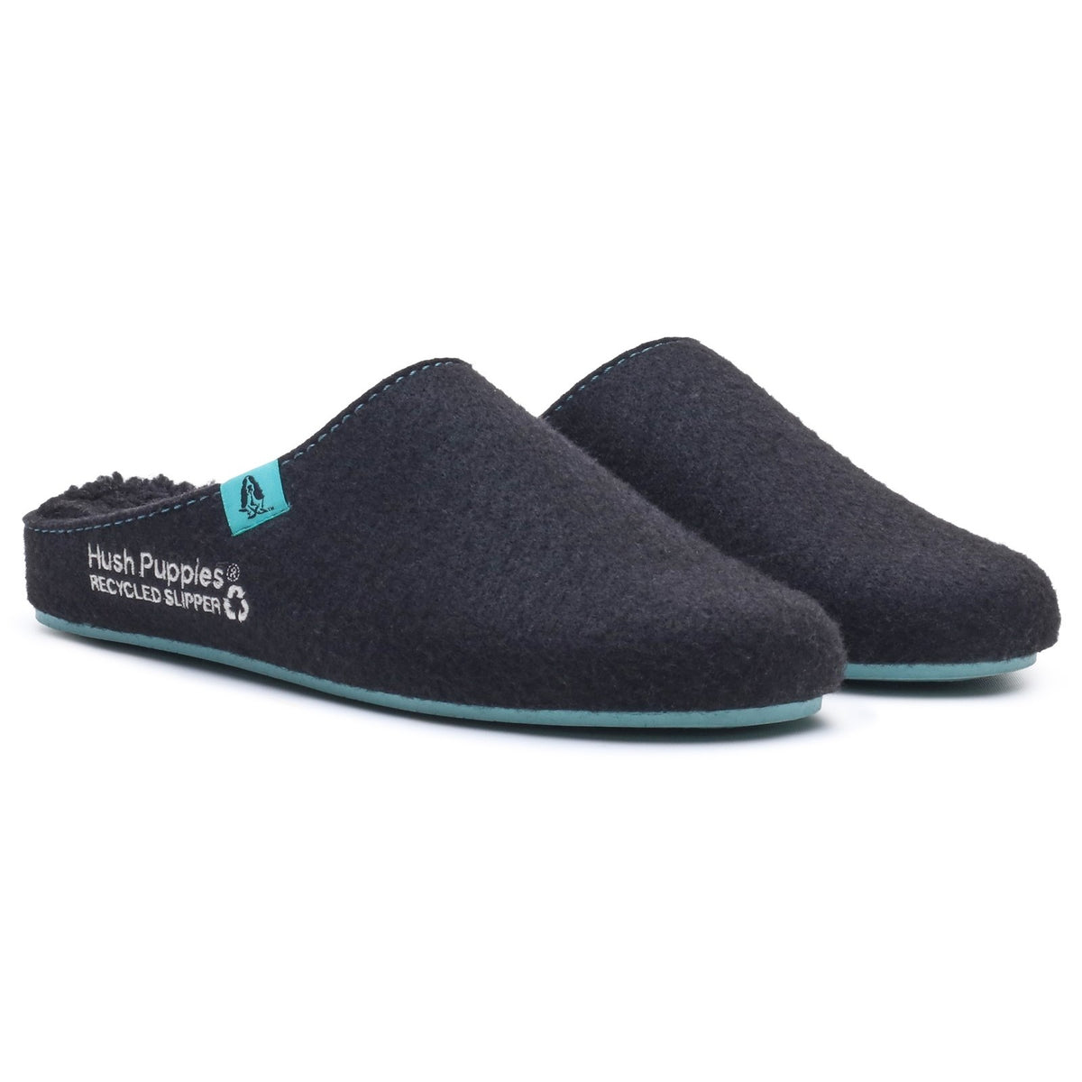 Hush Puppies Mens The Good Slipper Black Turquoise