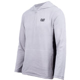 Caterpillar Mens Coolmax Quarter Zip Hoodie Heather Grey