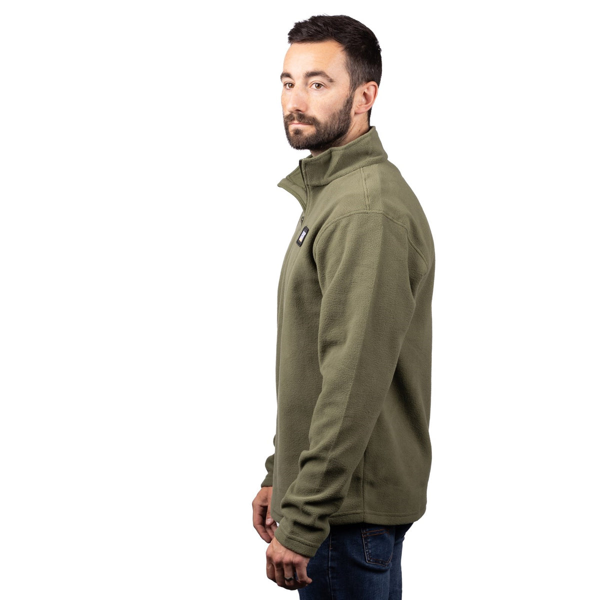 Caterpillar Mens Cat Microfleece Quarter Zip Chive