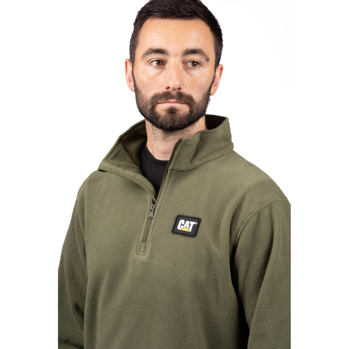 Caterpillar Mens Cat Microfleece Quarter Zip Chive