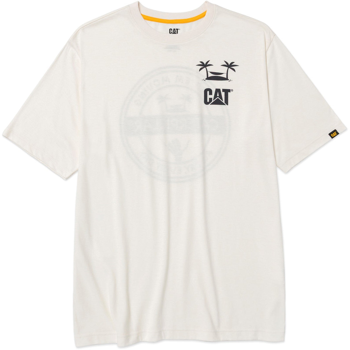 Caterpillar Mens Graphic Tee Vanilla