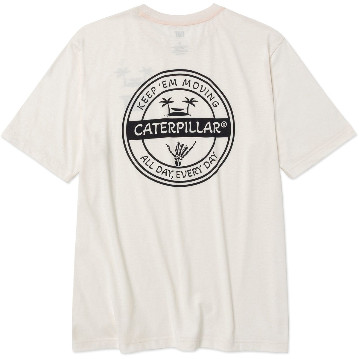 Caterpillar Mens Graphic Tee Vanilla
