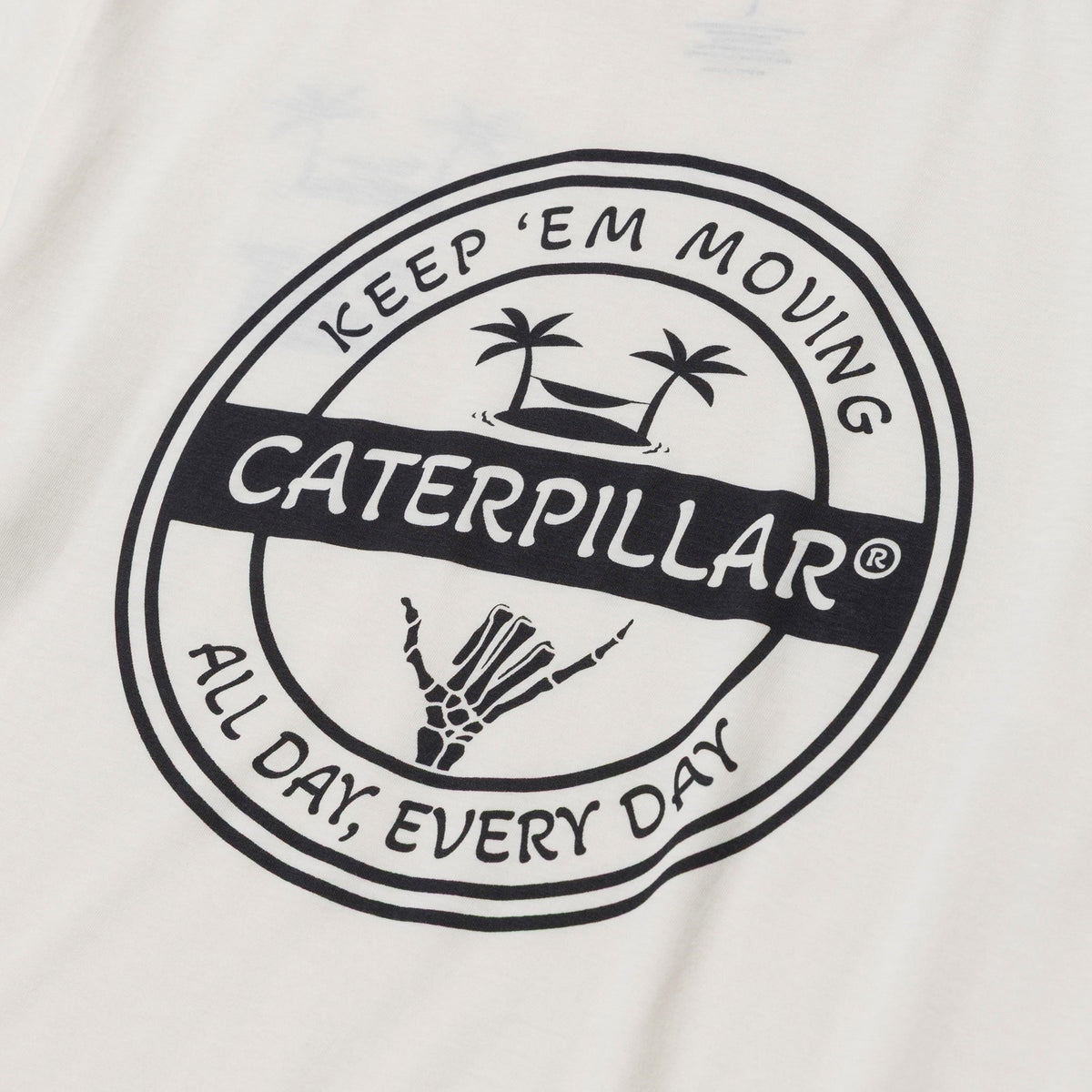 Caterpillar Mens Graphic Tee Vanilla