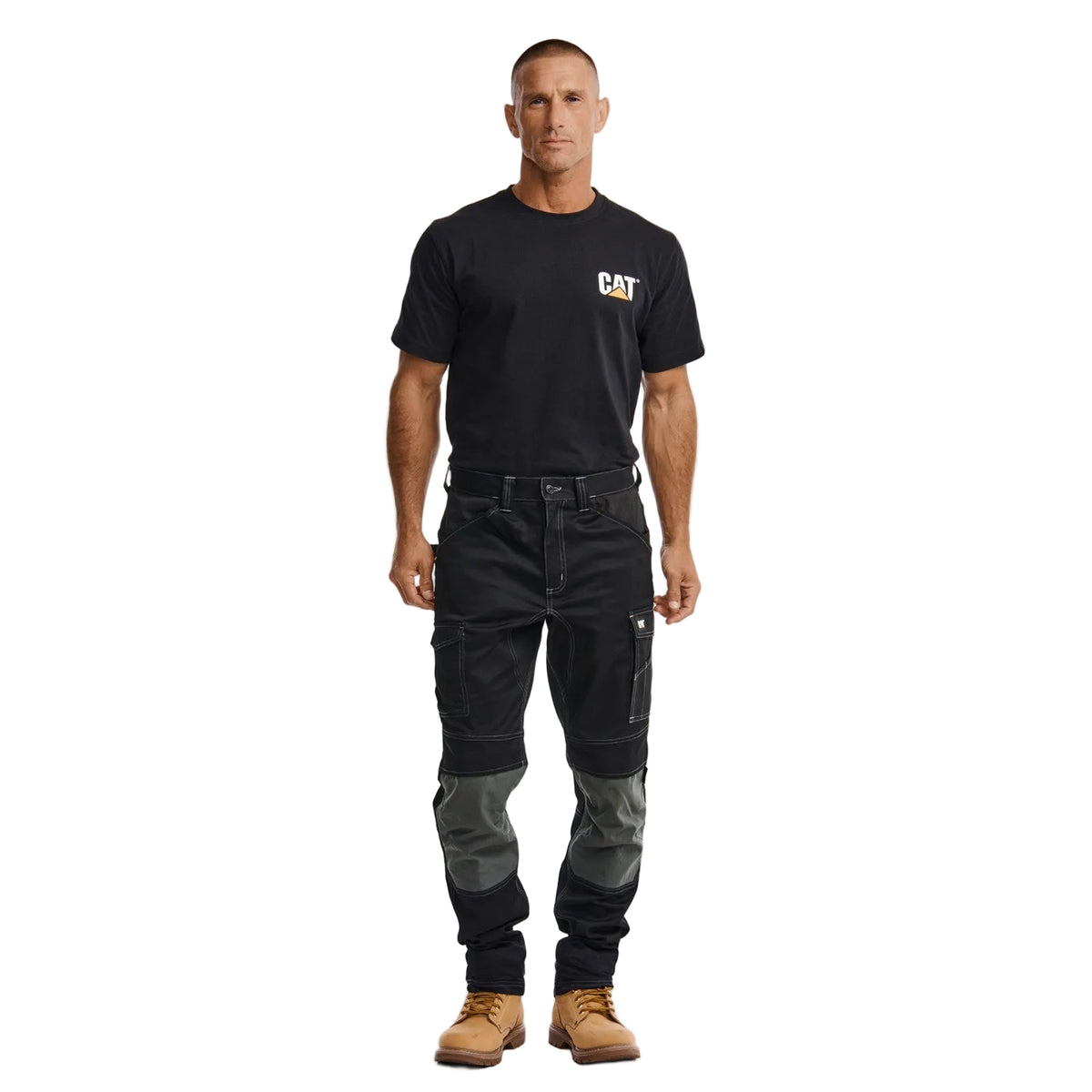 Caterpillar Mens Essential Knee Pocket Stretch Holster Trouser 34L-Black