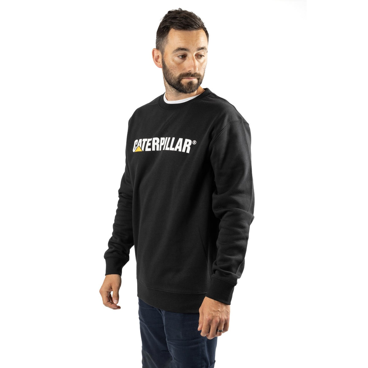 Caterpillar Mens Midweight Crewneck Sweatshirt Black