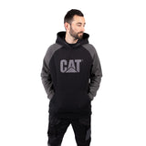 Caterpillar Mens Raglan Hooded Sweatshirt Black/Magnet
