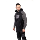 Caterpillar Mens Raglan Hooded Sweatshirt Black/Magnet