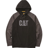 Caterpillar Mens Raglan Hooded Sweatshirt Black/Magnet