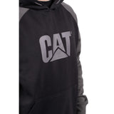 Caterpillar Mens Raglan Hooded Sweatshirt Black/Magnet