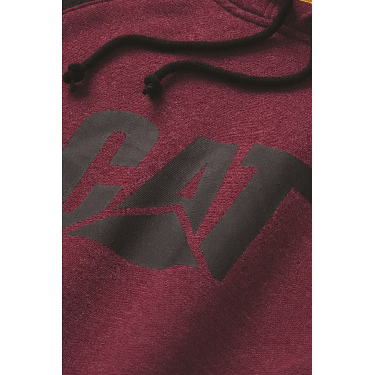 Caterpillar Mens Raglan Hooded Sweatshirt Carmenere Heather/Black