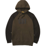 Caterpillar Mens Raglan Hooded Sweatshirt Army Moss/Black
