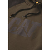 Caterpillar Mens Raglan Hooded Sweatshirt Army Moss/Black