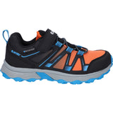 Hi-Tec Junior Kids SCRAPPY LOW WP JR Trail Shoe Black/Blue Danube/Flame