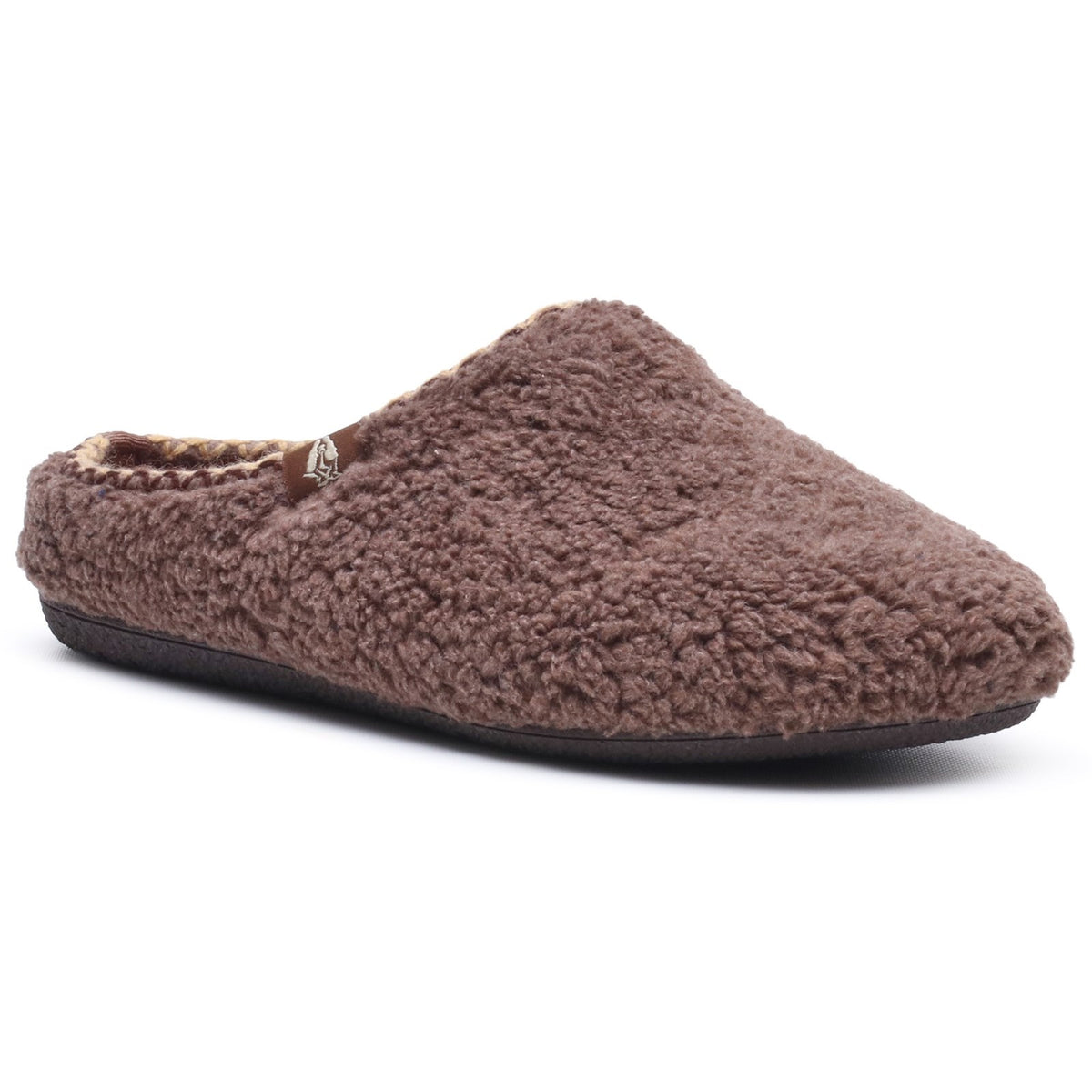 Hush Puppies Womens Good Slipper Teddy Mule Chocolate