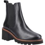 Hush Puppies Womens Gaia Chelsea Boot Black Leather
