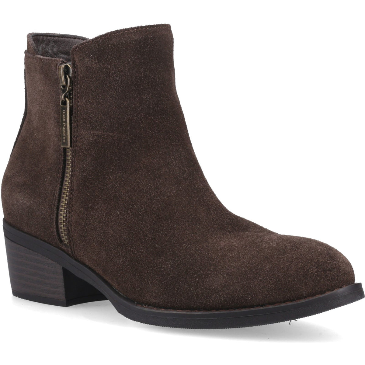 Hush Puppies Womens Ingrid Zip Boot Chocolate