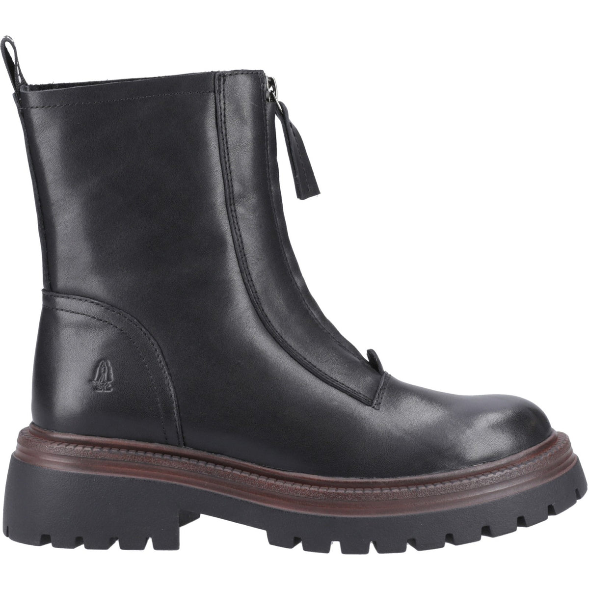 Hush Puppies Womens Roxanna Zip Boot Black Leather