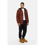 Dickies Mens Fleece Hooded Flannel Shirt Red Ochre