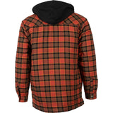Dickies Mens Fleece Hooded Flannel Shirt Red Ochre