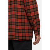 Dickies Mens Fleece Hooded Flannel Shirt Red Ochre