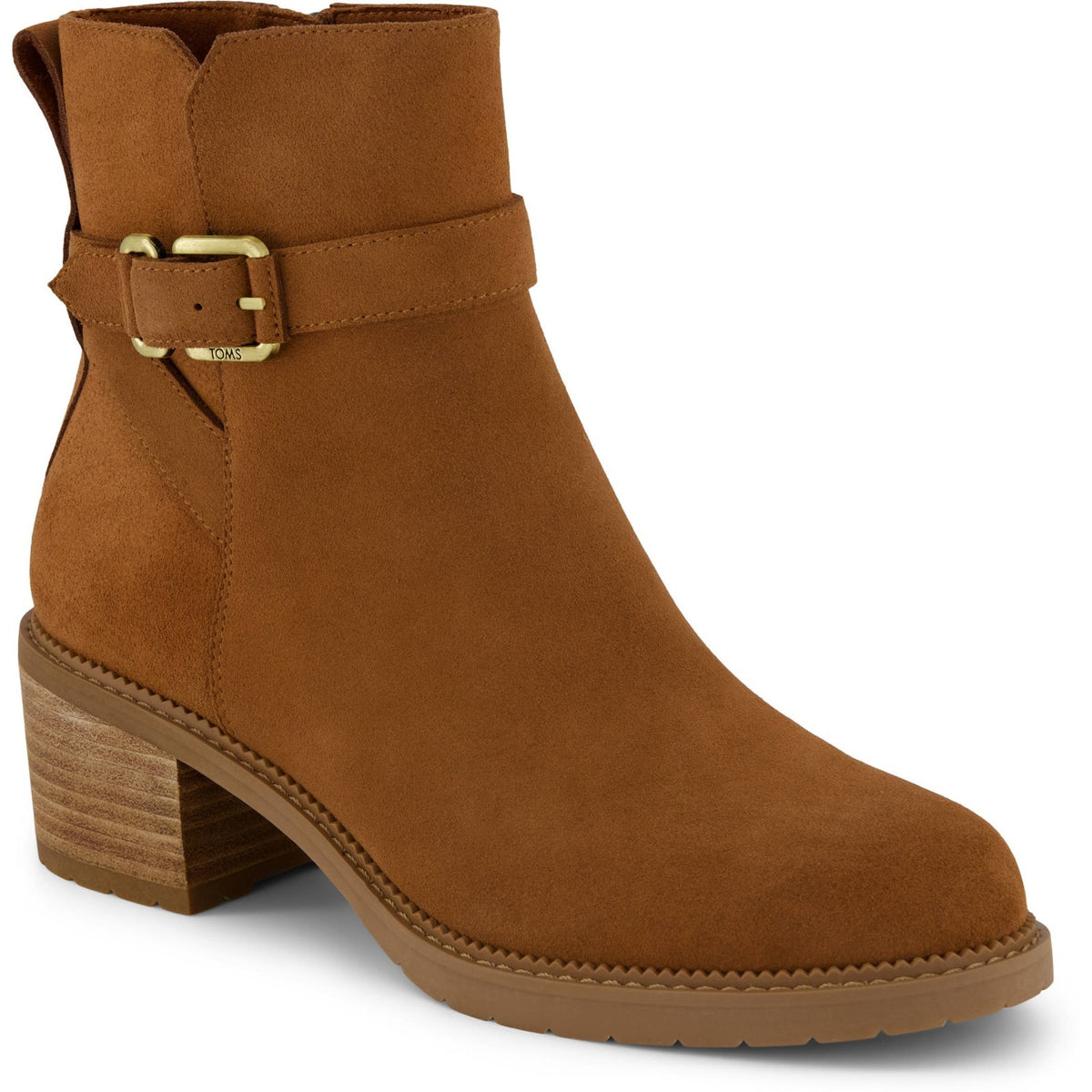 TOMS Womens Hailey Buckle Ankle Boot Amber Brown
