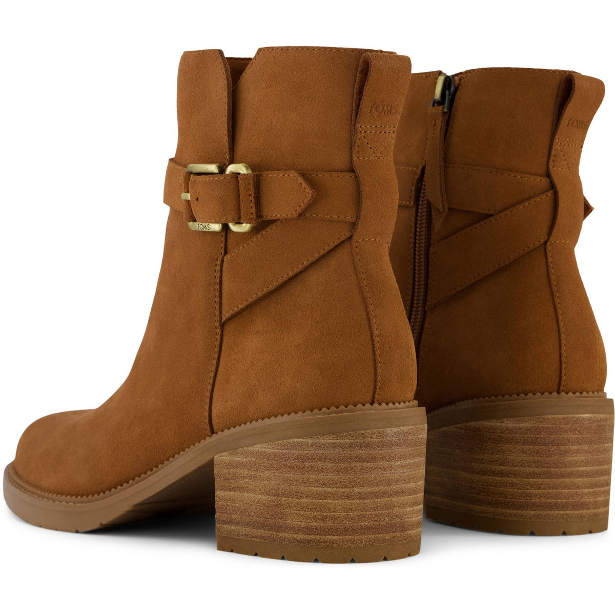 TOMS Womens Hailey Buckle Ankle Boot Amber Brown