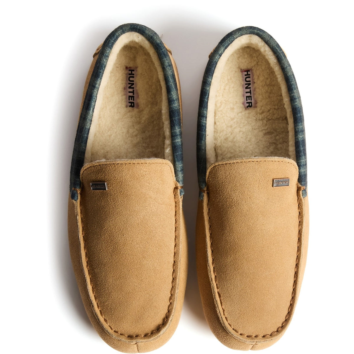 Hunter Mens Moccassin Slipper 078-NATURAL