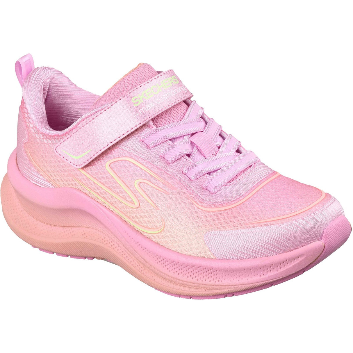 Skechers Junior Girls Microspec Advance Trainer Light Pink/Multi