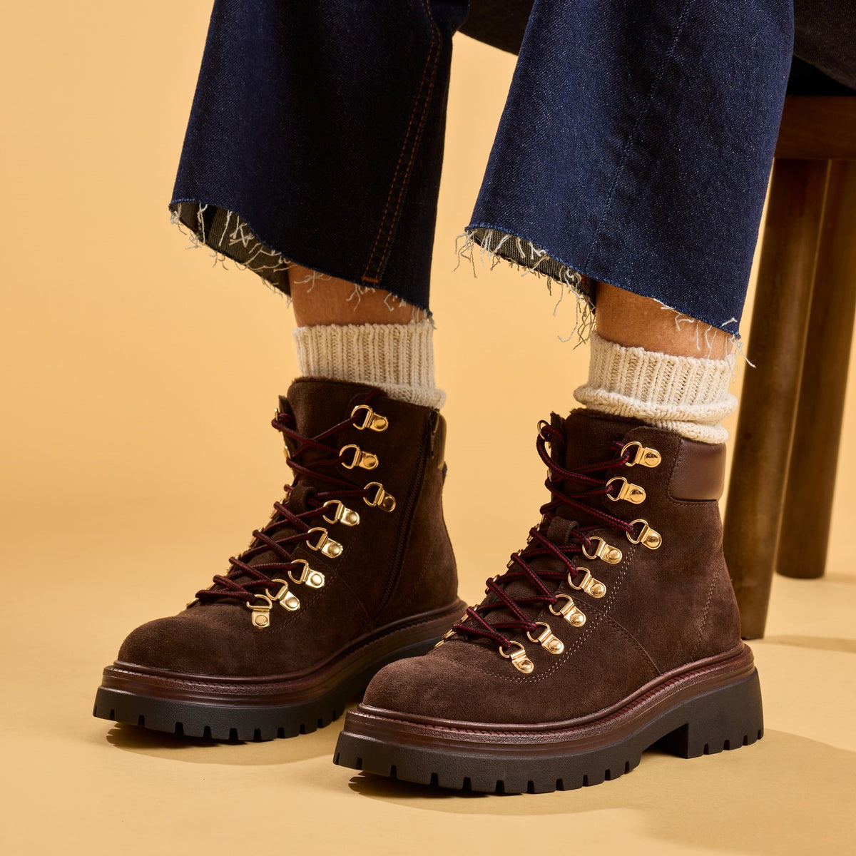 Hush Puppies Womens Robyn Hiker Boot CHOCOLATE
