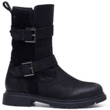 Hush Puppies Womens Celine Buckle Boot BLACK