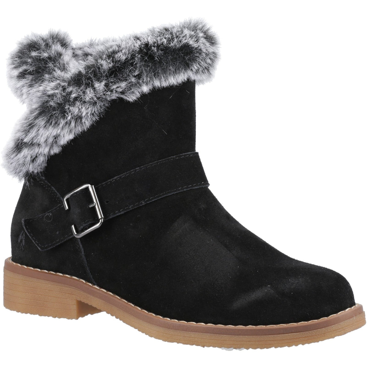 Hush Puppies Womens Hannah Wide Fit Boot BLACK