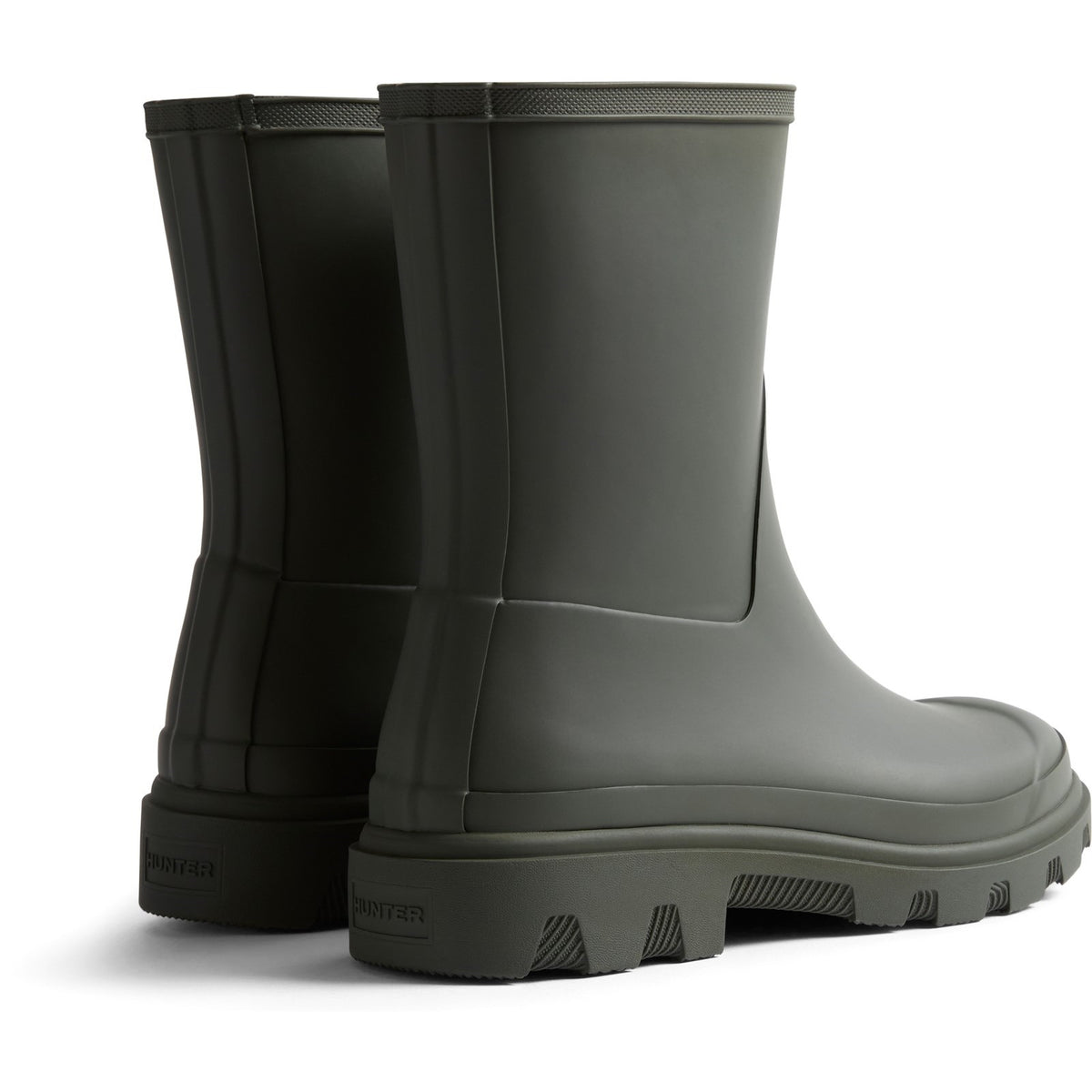Hunter Mens Unisex Downpour Short Boot Dark Olive
