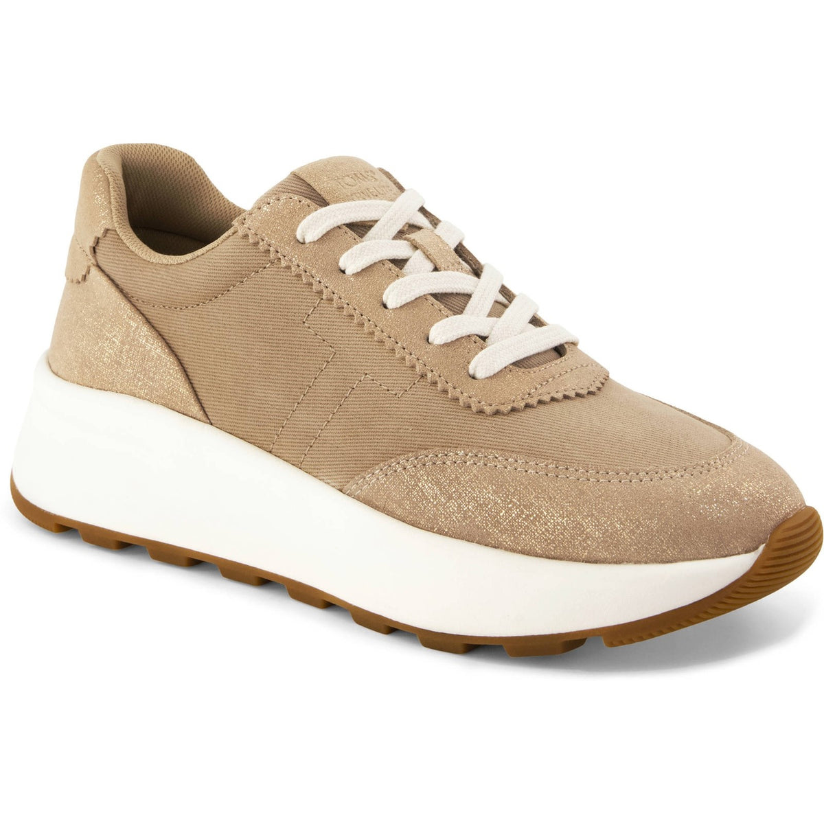 TOMS Womens Trvl Lite Wedge Sneaker Mid Taupe Metallic