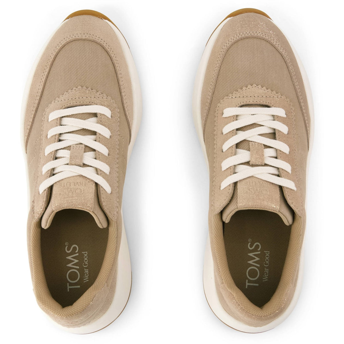 TOMS Womens Trvl Lite Wedge Sneaker Mid Taupe Metallic
