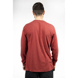 Caterpillar Mens Trademark Banner Long Sleeve T-Shirt Brick