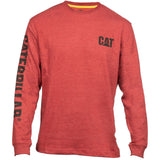 Caterpillar Mens Trademark Banner Long Sleeve T-Shirt Brick