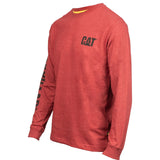 Caterpillar Mens Trademark Banner Long Sleeve T-Shirt Brick