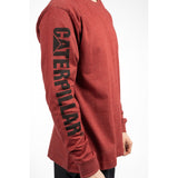 Caterpillar Mens Trademark Banner Long Sleeve T-Shirt Brick
