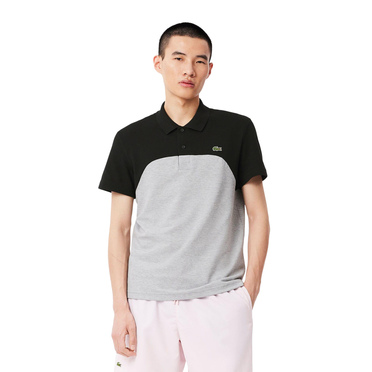 Lacoste Mens Colour Block Polo Shirt Grey